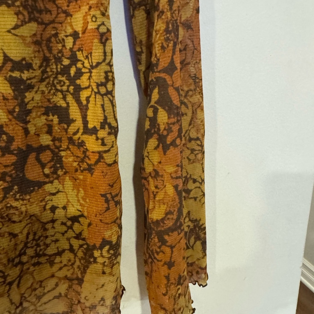 Axcess Sheer Floral Mesh Top| Y2K - Picture 4 of 6